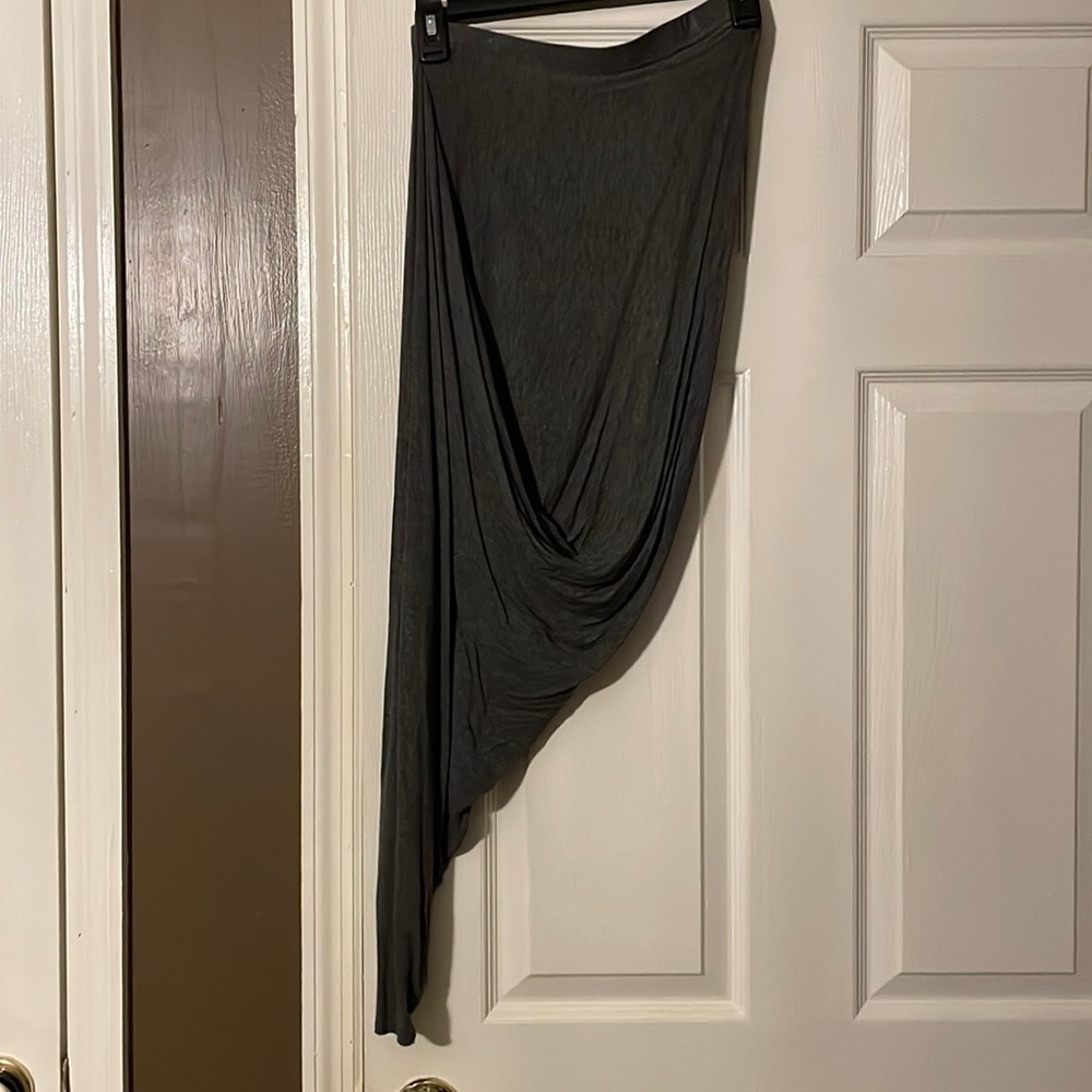 Asymmetrical wrap style mini/maxi.